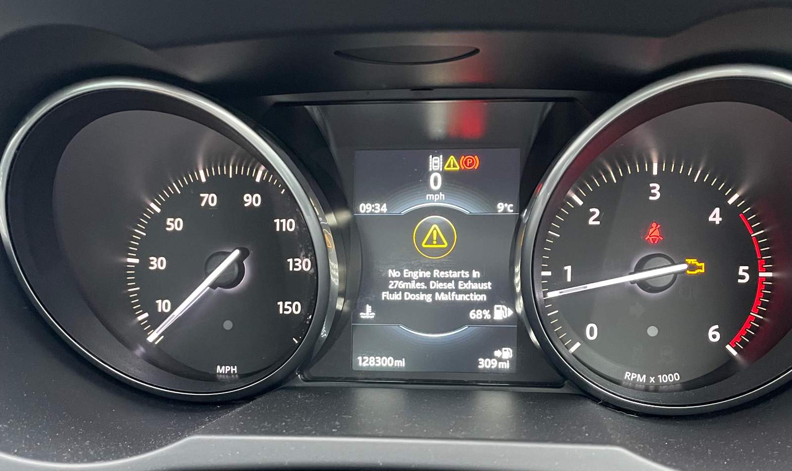 Electrical error code on Range Rover Dashboard